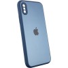 TPU+Glass чехол Matte Candy Full camera для Apple iPhone X / XS (5.8'') Синий (22236)