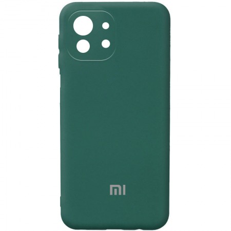 Чехол Silicone Cover Full Camera (AA) для Xiaomi Mi 11 Lite Зелёный (24024)