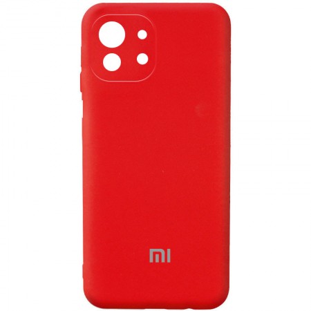 Чехол Silicone Cover Full Camera (AA) для Xiaomi Mi 11 Lite Червоний (24023)