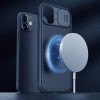 Карбоновая накладка Nillkin CamShield Pro Magnetic для Apple iPhone 11 (6.1'') Синій (22031)