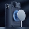 Карбоновая накладка Nillkin CamShield Pro Magnetic для Apple iPhone 11 (6.1'') Синий (22031)