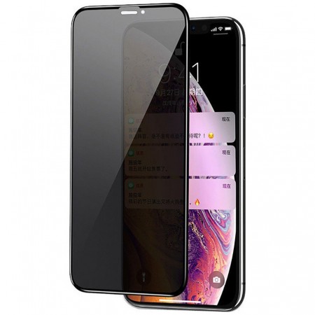 Защитное стекло Privacy 5D Matte (full glue) (тех.пак) для Apple iPhone 13 mini (5.4'') Чорний (23742)
