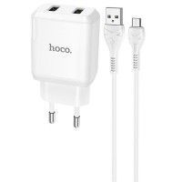 МЗП HOCO N7 (2USB/2,1A) + USB - MicroUSB Білий (40781)