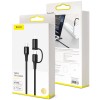 Дата кабель Baseus Twins 2in1 cable Type-C to Type-C 60W (20V/3A) + Lightning 18W (9V/2A) (1m) Чорний (24067)