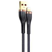 Дата кабель Usams US-SJ487 U64 Aluminum Alloy USB to Lightning 1.2m Чорний (22893)