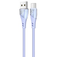 Дата кабель Usams US-SJ494 U65 Liquid Silicone USB to Type-C 3A 1m Блакитний (23767)
