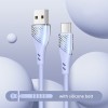 Дата кабель Usams US-SJ494 U65 Liquid Silicone USB to Type-C 3A 1m Голубой (23767)