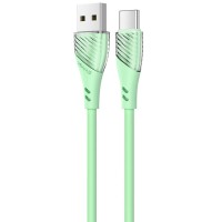 Дата кабель Usams US-SJ494 U65 Liquid Silicone USB to Type-C 3A 1m Зелений (23766)