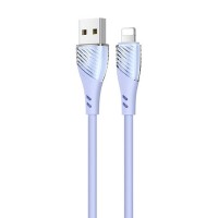 Дата кабель Usams US-SJ493 U65 Liquid Silicone USB to Lightning 3A 1m Блакитний (22897)