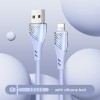 Дата кабель Usams US-SJ493 U65 Liquid Silicone USB to Lightning 3A 1m Блакитний (22897)