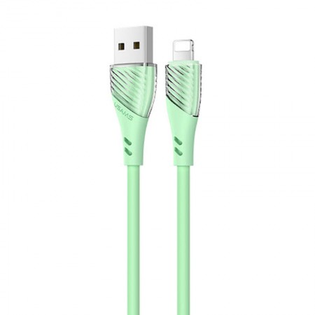 Дата кабель Usams US-SJ493 U65 Liquid Silicone USB to Lightning 3A 1m Зелений (23769)