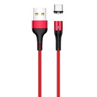 Дата кабель USAMS US-SJ337 U29 Magnetic USB to Type-C (2m) Красный (22911)