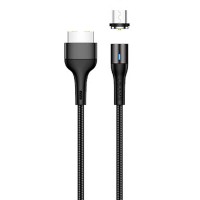 Дата кабель USAMS US-SJ338 U29 Magnetic USB to MicroUSB (2m) Чорний (22914)