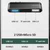 Переходник HUB Usams US-SJ463 Type-C Mini Hub (2USB + Micro SD) Серый (22932)