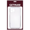 TPU чехол GETMAN Clear 1,0 mm для Apple iPhone 13 Pro (6.1'') Білий (22771)