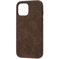 Кожаный чехол Croco Leather для Apple iPhone 12 mini (5.4'') Бежевый (27564)