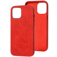 Кожаный чехол Croco Leather для Apple iPhone 12 mini (5.4'') Червоний (22784)