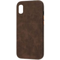 Кожаный чехол Croco Leather для Apple iPhone XR (6.1'') Бежевый (23354)