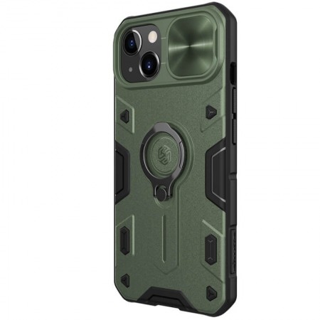 TPU+PC чехол Nillkin CamShield Armor no logo (шторка на камеру) для Apple iPhone 13 (6.1'') Зелёный (30608)