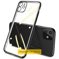 Прозрачный силиконовый чехол глянцевая окантовка Full Camera для Xiaomi Mi 11 Lite Чорний (22816)