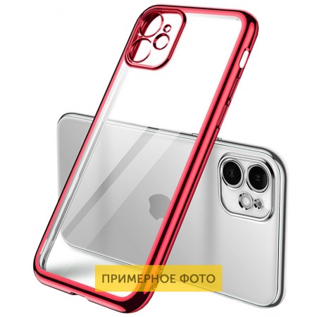 Прозрачный силиконовый чехол глянцевая окантовка Full Camera для Xiaomi Mi 11 Lite Красный (22812)