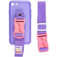 Чехол Handfree с цветным ремешком для Apple iPhone 7 / 8 / SE (2020) (4.7'') Фиолетовый (29797)