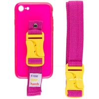 Чехол Handfree с цветным ремешком для Apple iPhone 7 / 8 / SE (2020) (4.7'') Розовый (29796)