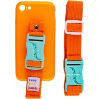 Чехол Handfree с цветным ремешком для Apple iPhone 7 / 8 / SE (2020) (4.7'') Оранжевый (29795)