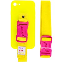 Чехол Handfree с цветным ремешком для Apple iPhone 7 / 8 / SE (2020) (4.7'') Желтый (29794)