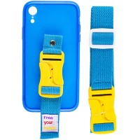 Чехол Handfree с цветным ремешком для Apple iPhone XR (6.1'') Синій (29840)