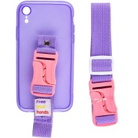 Чехол Handfree с цветным ремешком для Apple iPhone XR (6.1'') Фіолетовий (29844)