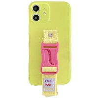 Чехол Handfree с цветным ремешком для Apple iPhone 12 mini (5.4'') Жовтий (29827)