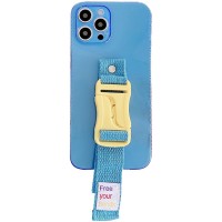 Чехол Handfree с цветным ремешком для Apple iPhone 12 Pro (6.1'') Синій (29830)