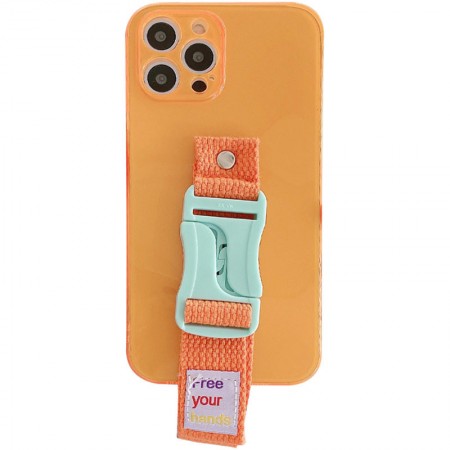 Чехол Handfree с цветным ремешком для Apple iPhone 12 Pro (6.1'') Оранжевый (29832)