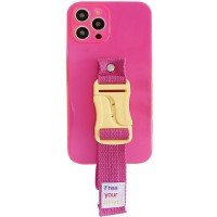 Чехол Handfree с цветным ремешком для Apple iPhone 12 Pro (6.1'') Рожевий (29833)