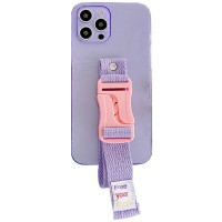 Чехол Handfree с цветным ремешком для Apple iPhone 12 Pro (6.1'') Фіолетовий (29834)