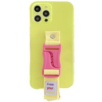Чехол Handfree с цветным ремешком для Apple iPhone 12 Pro Max (6.7'') Жовтий (29836)