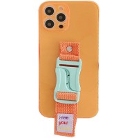 Чехол Handfree с цветным ремешком для Apple iPhone 12 Pro Max (6.7'') Оранжевый (29837)