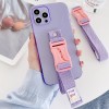 Чехол Handfree с цветным ремешком для Apple iPhone 12 Pro Max (6.7'') Фиолетовый (29839)