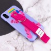 Чехол Funny Holder с цветным ремешком для Apple iPhone X / XS (5.8'') Малиновый (29858)