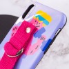 Чехол Funny Holder с цветным ремешком для Apple iPhone X / XS (5.8'') Малиновый (29858)