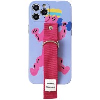 Чехол Funny Holder с цветным ремешком для Apple iPhone 11 Pro (5.8'') Малиновий (29848)