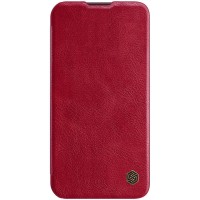 Кожаный чехол (книжка) Nillkin Qin Pro Camshield для Apple iPhone 13 (6.1'') Красный (24338)
