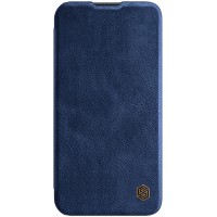 Кожаный чехол (книжка) Nillkin Qin Pro Camshield для Apple iPhone 13 Pro (6.1'') Синий (24343)