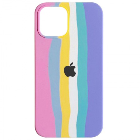 Чехол Silicone case Full Rainbow для Apple iPhone 13 (6.1'') Розовый (24077)