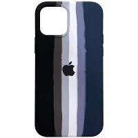 Чехол Silicone case Full Rainbow для Apple iPhone 13 (6.1'') Чорний (24078)
