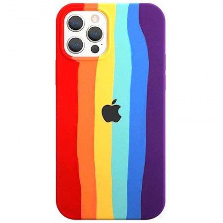 Чехол Silicone case Full Rainbow для Apple iPhone 13 Pro (6.1'') С рисунком (24081)