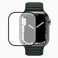Полимерная пленка 3D (full glue) (тех.пак) для Apple watch Series 7 41mm Чорний (24269)