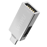 Переходник HUB WIWU T02 USB Type-C Сріблястий (27807)