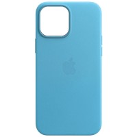 Кожаный чехол Leather Case (AA) для Apple iPhone 13 Pro (6.1'') Блакитний (28123)